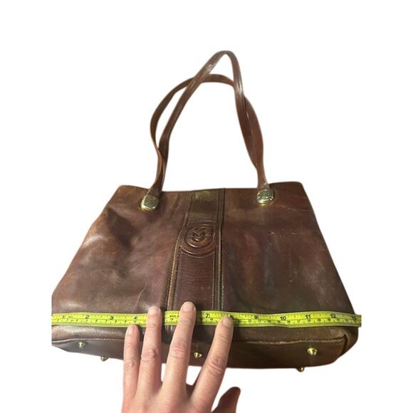 VTG Marino Orlandi Distressed Brown Leather Shoulder / Hand Bag Made in Italy - Picture 11 of 15